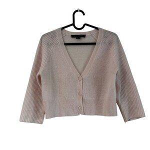 Skull Cashmere Baby Pink 100% Cashmere Vneck Sweater Cardigan Womens XSmall